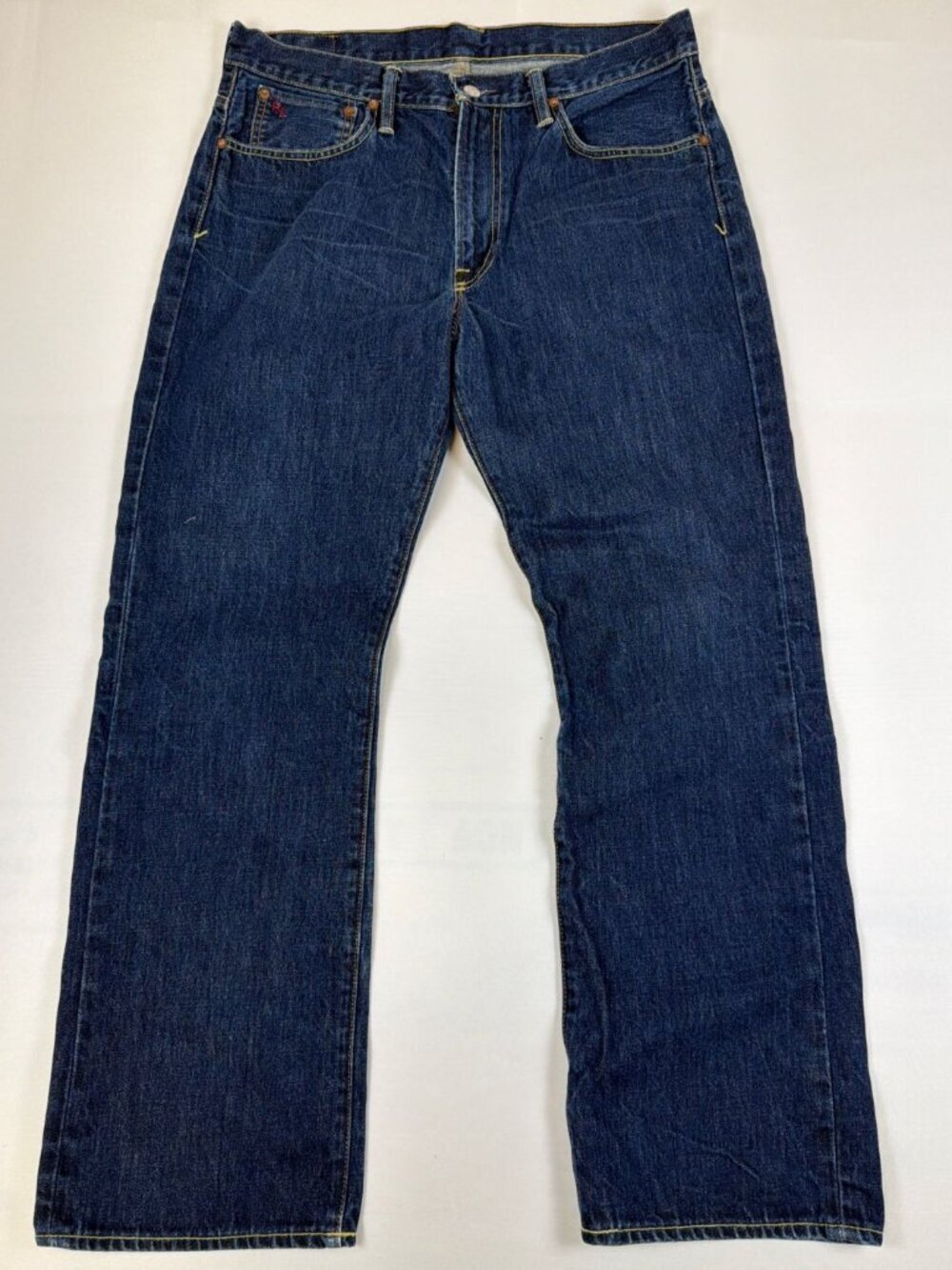 Polo Ralph Lauren Men's 34 x 30 650 Straight Fit Denim Jeans Blue Retro Cotton